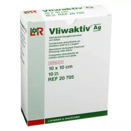 VLIWAKTIV AG Aktiivihiiltä ja hopeaa sisältävä imeytysaine 10x10 cm, 10 kpl