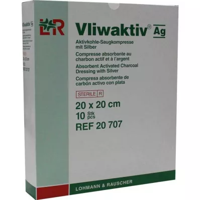 VLIWAKTIV AG Aktiivihiiltä ja hopeaa sisältävä imeytysaine 20x20 cm, 10 kpl VLIWAKTIV AG Aktiivihiiltä ja hopeaa sisältävä imeytysaine 20x20 cm, 10 kpl