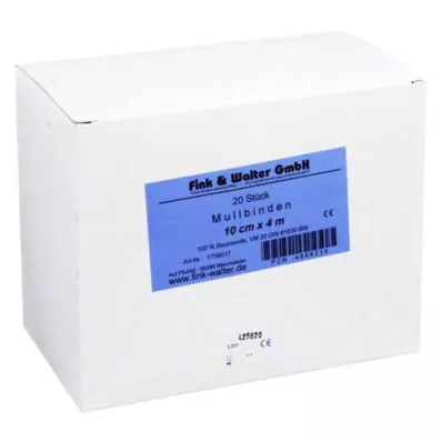 MULLBINDEN 10 cmx4 m 100% puuvillaa, 20 kpl MULLBINDEN 10 cmx4 m 100% puuvillaa, 20 kpl