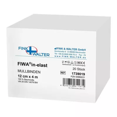 MULLBINDEN 12 cmx4 m 100% puuvillaa, 20 kpl