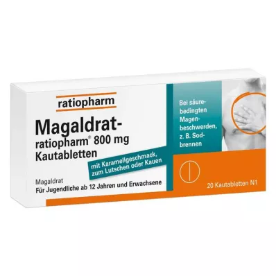 MAGALDRAT-ratiopharm 800 mg tabletit, 20 kpl MAGALDRAT-ratiopharm 800 mg tabletit, 20 kpl
