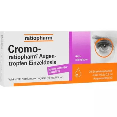 CROMO-RATIOPHARM Silmätipat kerta-annoksena, 20X0,5 ml