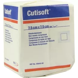 CUTISOFT Kuitukangaspakkaus 7,5x7,5 cm, ei-steriili, 100 kpl