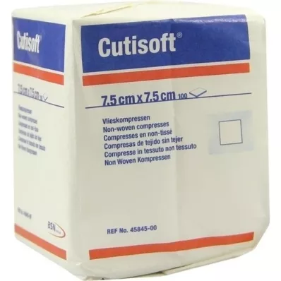 CUTISOFT Kuitukangaspakkaus 7,5x7,5 cm, ei-steriili, 100 kpl