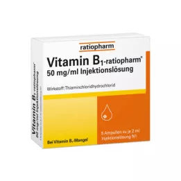 VITAMIN B1-RATIOPHARM 50 mg/ml inj.lsg.ampullit, 5X2 ml
