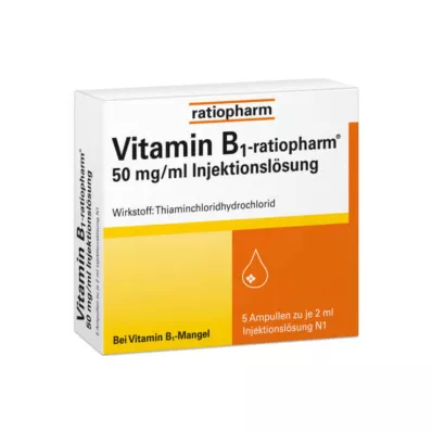 VITAMIN B1-RATIOPHARM 50 mg/ml inj.lsg.ampullit, 5X2 ml