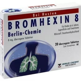 BROMHEXIN 8 Berlin Chemie päällystettyä tablettia, 20 kpl