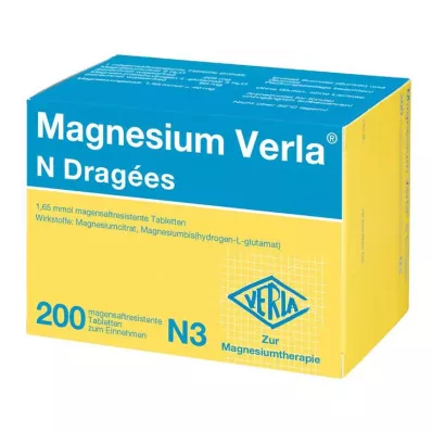 MAGNESIUM VERLA N päällystetyt tabletit, 200 kpl