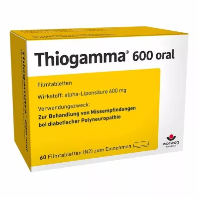 THIOGAMMA 600 kalvopäällysteistä tablettia suun kautta, 60 kpl THIOGAMMA 600 kalvopäällysteistä tablettia suun kautta, 60 kpl