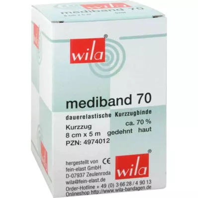 MEDIBAND 70 Lyhyt venytysside 8 cm x 5 m, ihonvärinen, 1 kpl