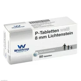P tabletit valkoiset 8 mm, 50 kpl