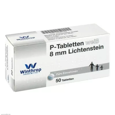 P TABLETTEN valkoinen 8 mm, 50 kpl