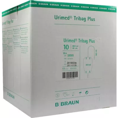 URIMED Tribag Plus Urine Leg Sleeve 800ml 60cm ster., 10 kpl