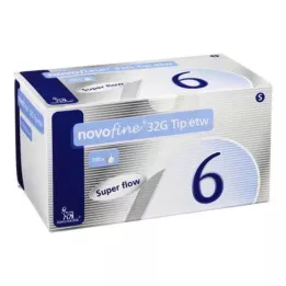NOVOFINE 6 mm kanyylit 32 G Tip sth, 100 kpl