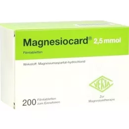 MAGNESIOCARD 2,5 mmol kalvopäällysteiset tabletit, 200 kpl