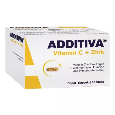 ADDITIVA C+Sinkki depotkapselit, kampanjapakkaus, 80 kpl ADDITIVA C+Sinkki depotkapselit, kampanjapakkaus, 80 kpl