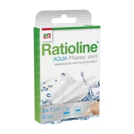 RATIOLINE aqua Shower Plaster Plus 5x7 cm steriili, 5 kpl