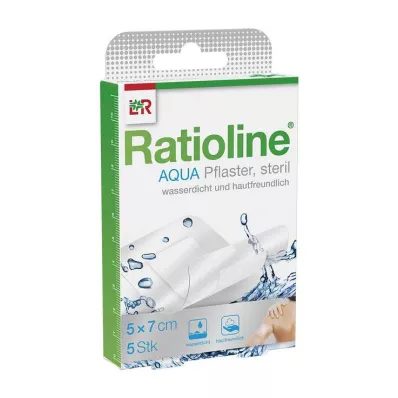 RATIOLINE aqua Shower Plaster Plus 5x7 cm steriili, 5 kpl RATIOLINE aqua Shower Plaster Plus 5x7 cm steriili, 5 kpl