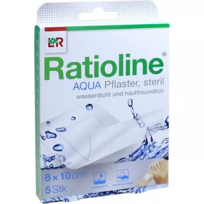 RATIOLINE aqua Shower Plaster Plus 8x10 cm steriili, 5 kpl