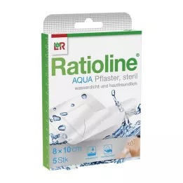 RATIOLINE aqua Shower Plaster Plus 8x10 cm steriili, 5 kpl