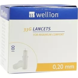 WELLION Lansetit 33 G, 100 kpl