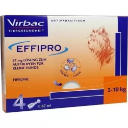 EFFIPRO 67 mg pip.liuos tiputukseen.pienille koirille, 4 kpl