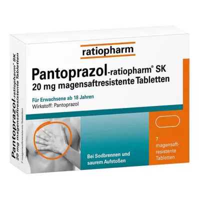 PANTOPRAZOL-ratiopharm SK 20 mg enteropäällysteinen tabletti, 7 kpl