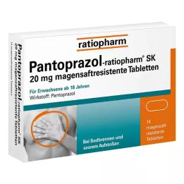 PANTOPRAZOL-ratiopharm SK 20 mg enteropäällysteiset tabletit, 14 kpl