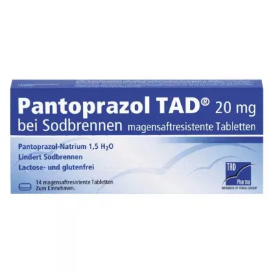 PANTOPRAZOL TAD 20 mg b.Sodbrenn. mahahappotabletit, 14 kpl