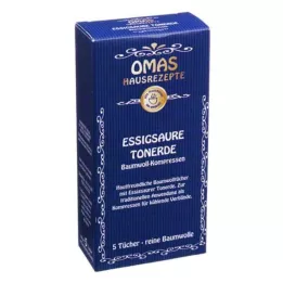 ESSIGSAURE TONERDE Puuvillakompressit, 5 kpl