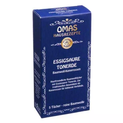 ESSIGSAURE TONERDE Puuvillakompressit, 5 kpl