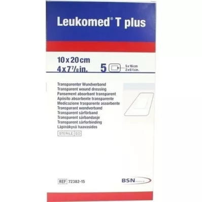LEUKOMED transp.plus steriilit laastarit 10x20 cm, 5 kpl