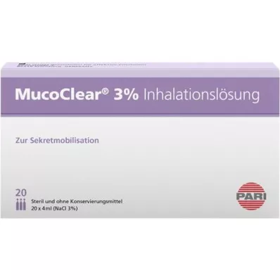 MUCOCLEAR 3-prosenttinen NaCl-inhalaatioliuos, 20X4 ml