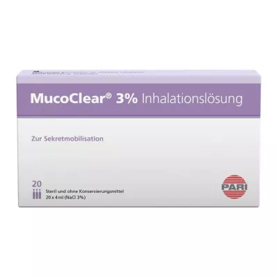 MUCOCLEAR 3-prosenttinen NaCl-inhalaatioliuos, 20X4 ml