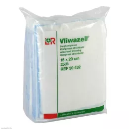 VLIWAZELL Imukompressit ei-steriilit 15x20 cm, 25 kpl