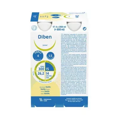 DIBEN DRINK Vanilja 1,5 kcal/ml, 4X200 ml