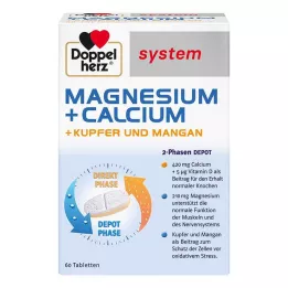 DOPPELHERZ Magnesium+Kalkki+Kupari+Mangaani syst. tab., 60 kpl