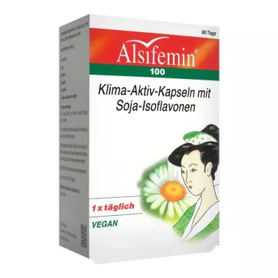 ALSIFEMIN 100 ilmasto-aktiivinen soijalla 1x1 kapselit, 90 kapselia ALSIFEMIN 100 ilmasto-aktiivinen soijalla 1x1 kapselit, 90 kapselia