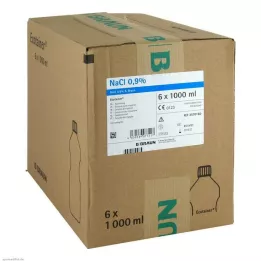 KOCHSALZLÖSUNG 0,9-prosenttinen B.Braun Ecotainer -huuhteluliuos, 6X1000 ml