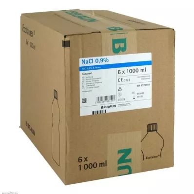 KOCHSALZLÖSUNG 0,9-prosenttinen B.Braun Ecotainer -huuhteluliuos, 6X1000 ml