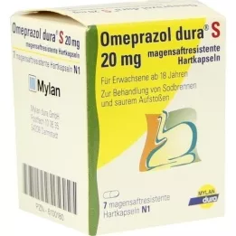 OMEPRAZOL dura S 20 mg enteropäällysteiset kovat kapselit, 7 kpl