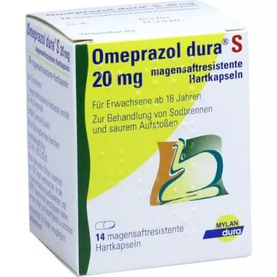 OMEPRAZOL dura S 20 mg enteropäällysteiset kovat kapselit, 14 kpl