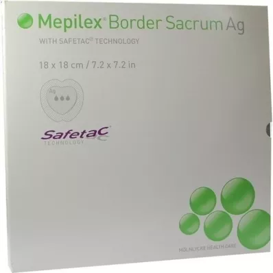 MEPILEX Border Sacrum Ag vaahtomuovisidos 18x18 cm ster., 5 kpl