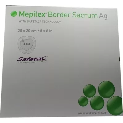 MEPILEX Border Sacrum Ag vaahtomuovisidos 20x20 cm ster., 5 kpl