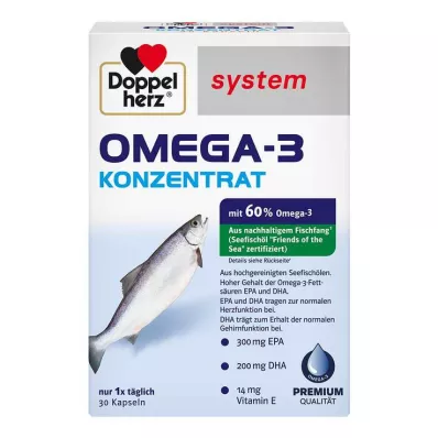 DOPPELHERZ Omega-3-konsentraattijärjestelmän kapselit, 30 kpl