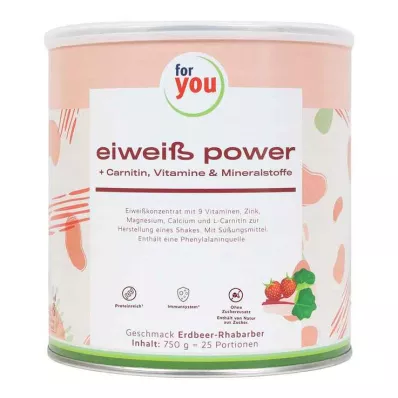 FOR YOU proteiinipower mansikkajauhe, 750 g FOR YOU proteiinipower mansikkajauhe, 750 g