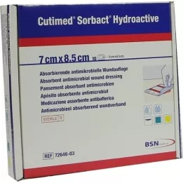 CUTIMED Sorbact hydroaktiiviset kompressit 7x8,5 cm, 10 kpl