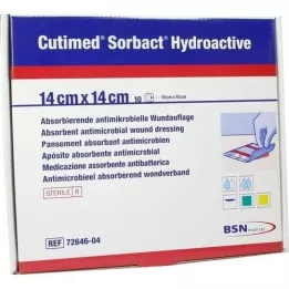 CUTIMED Sorbact hydroaktiiviset kompressit 14x14 cm, 10 kpl