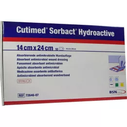 CUTIMED Sorbact hydroaktiiviset kompressit 14x24 cm, 10 kpl
