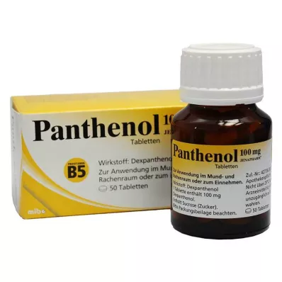 PANTHENOL 100 mg Jenapharm-tabletit, 50 kpl PANTHENOL 100 mg Jenapharm-tabletit, 50 kpl